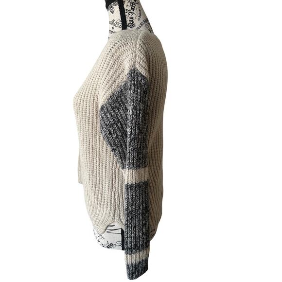 BlankNYC Contrast Sleeve Ribbed Wool Blend Sweater - Picture 4 of 6